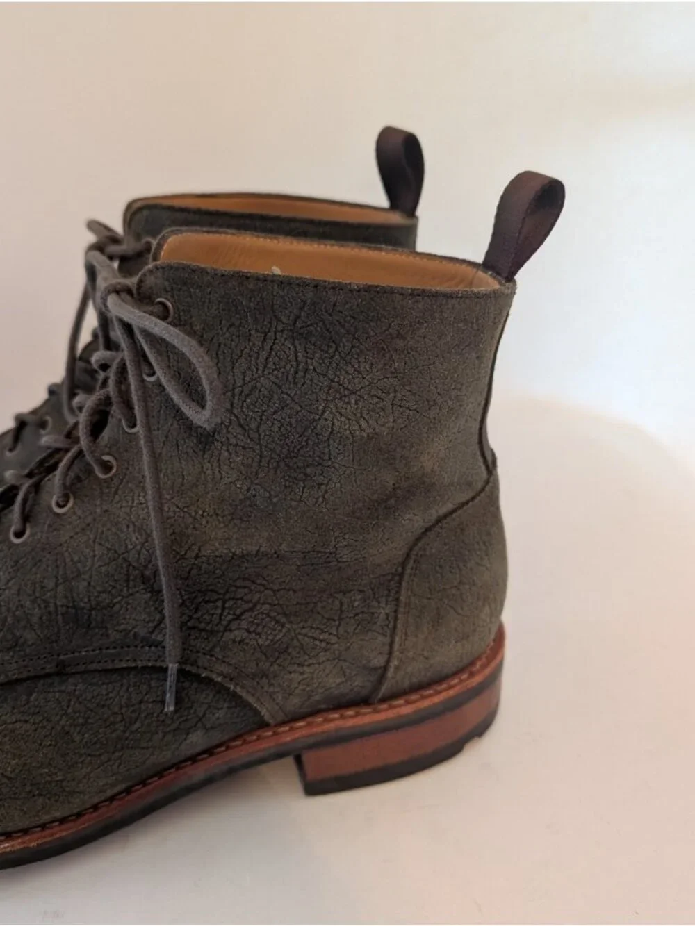 Taft The Dragon Green Textured Leather Cap Toe Combat Boots Sz 11